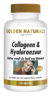 De Online Drogist Golden Naturals Collageen & Hyaluronzuur Tabletten 120TB aanbieding