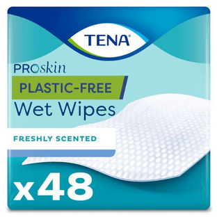 De Online Drogist TENA Proskin Plastic Free Wet Wipes 48ST aanbieding