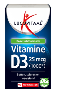 Lucovitaal Vitamine D3 25mcg Kauwtabletten 90KTB  Lucovitaal Vitamine D3 25mcg Kauwtabletten 90KTB
