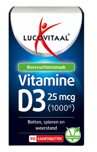 De Online Drogist Lucovitaal Vitamine D3 25mcg Kauwtabletten 90KTB aanbieding