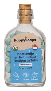 HappySoaps Fluoride Tandpasta Spearmint Tabs 130GR HappySoaps Fluoride Tandpasta Spearmint Tabs 130GR