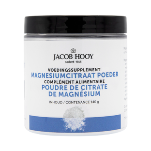 Jacob Hooy Magnesiumcitraat Poeder 140GR Jacob Hooy Magnesiumcitraat Poeder 140GR