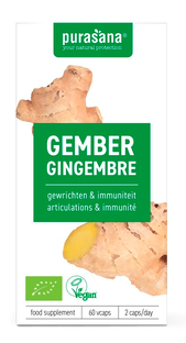 Purasana Biologische Gember Capsules 60VCP Purasana Biologische Gember Capsules 60VCP