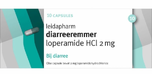 Leidapharm Diarreeremmers 2mg Loperamide 10CP Leidapharm Diarreeremmers 2mg Loperamide 10CP