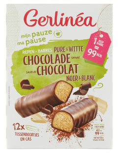 Gerlinéa Pauzerepen Pure & Witte Chocolade 12ST Gerlinéa Pauzerepen Pure & Witte Chocolade 12ST