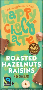 Happy Chocolate Roasted Hazelnuts Raisins 100GR Happy Chocolate Roasted Hazelnuts Raisins 100GR