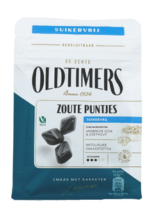 Autodrop Oldtimers Zoute Puntjes Suikervrij 100GR Autodrop Oldtimers Zoute Puntjes Suikervrij 100GR