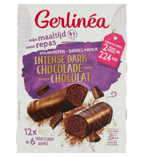 Gerlinéa Maaltijdreep Intense Dark Chocolade 12ST Gerlinéa Maaltijdreep Intense Dark Chocolade 12ST