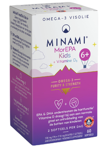 De Online Drogist Minami MorEPA Kids + Vitamine D3 60SG aanbieding