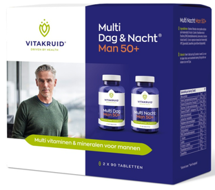 Vitakruid Multi Dag & Nacht Man 50+ 100% Vegan 2 x 90 180TB 