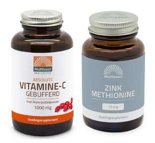 Mattisson HealthStyle - Vitamine-C Gebufferd Capsules en Zink Methionine Capsules - 2 Stuks Mattisson HealthStyle - Vitamine-C Gebufferd Capsules en Zink Methionine Capsules - 2 Stuks