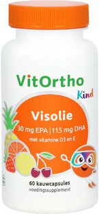 VitOrtho Visolie 30 mg EPA – 115 mg DHA Kind Kauwcapsules 60ST  VitOrtho Visolie 30 mg EPA – 115 mg DHA Kind Kauwcapsules 60ST