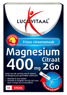 Lucovitaal Magnesium 400 mg 2Go Poedersticks 14ST Lucovitaal Magnesium 400 mg 2Go Poedersticks 14ST