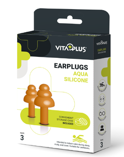 Vitaplus Earplugs Aqua Silicone 3PR Vitaplus Earplugs Aqua Silicone 3PR