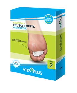 Vitaplus Essentials Gel Toe Crests Polymer Gel maat S/M 2ST Vitaplus Essentials Gel Toe Crests Polymer Gel maat S/M 2ST