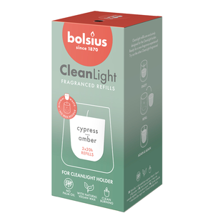 Bolsius Clean Light Fragranced Refills Cypress & Amber 2ST Bolsius Clean Light Fragranced Refills Cypress & Amber 2ST