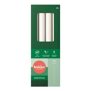 Bolsius Dinerkaarsen Cloudy white 230/20 8ST Bolsius Dinerkaarsen Cloudy white 230/20 8ST