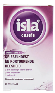 Isla Cassis Keelpastilles - bij kriebelhoest en kortdurende heesheid 60ST 
