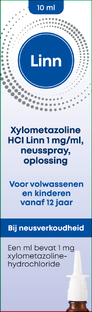 Linn Xylometazoline 1mg/ml Neusspray 10ML Linn Xylometazoline 1mg/ml Neusspray 10ML