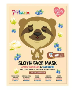 Montagne Jeunesse 7th Heaven Sloth Face Mask Lotus Blossom & Blueberry 1ST Montagne Jeunesse 7th Heaven Sloth Face Mask Lotus Blossom & Blueberry 1ST