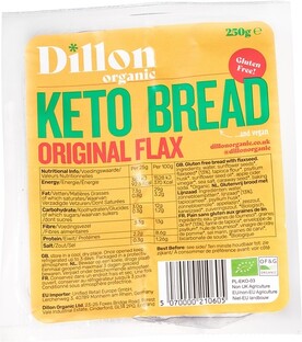Dillon Organic Keto Brood Lijnzaad 250GR Dillon Organic Keto Brood Lijnzaad 250GR