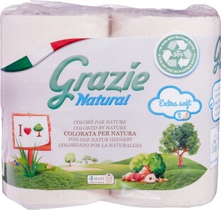 Grazie Natural Grazie EcoNatural Toiletpapier 4ST Grazie Natural Grazie EcoNatural Toiletpapier 4ST