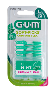 De Online Drogist GUM Soft Picks Comfort Flex Cool Mint Large 40ST aanbieding