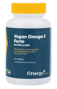 Fittergy Vegan Omega3 Forte EPA en DHA Softgels 60SG Fittergy Vegan Omega3 Forte EPA en DHA Softgels 60SG