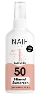 De Online Drogist Naif Care Baby&Kids Minerale Zonnebrand Spray SPF50 175ML aanbieding