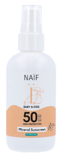 De Online Drogist Naif Care Baby&Kids Minerale Zonnebrand Spray 0% perfume SPF50 100ML aanbieding