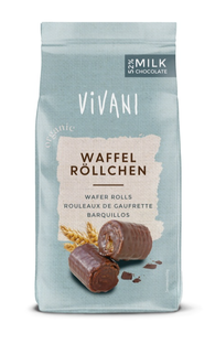 Vivani Wafer Rolls Melkchocolade 125GR
