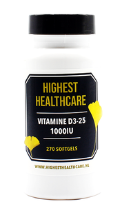 Highest Healthcare Vitamine D3-25 1000IU Softgels 270CP Highest Healthcare Vitamine D3-25 1000IU Softgels 270CP