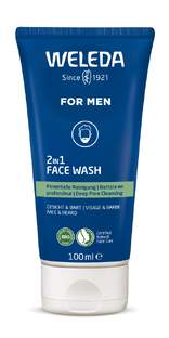 Weleda Men 2-in-1 Facewash Voor Gezicht & Baard 100ML Weleda Men 2-in-1 Facewash Voor Gezicht & Baard 100ML