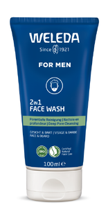 De Online Drogist Weleda Men 2-in-1 Facewash Voor Gezicht & Baard 100ML aanbieding