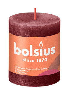 Bolsius Rustiek Stompkaars Velvet Red 80/68 1ST Bolsius Rustiek Stompkaars Velvet Red 80/68 1ST