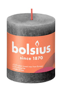 Bolsius Rustiek Stompkaars Stormy Grey 80/68 1ST Bolsius Rustiek Stompkaars Stormy Grey 80/68 1ST