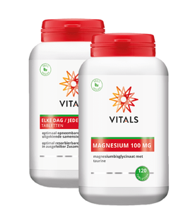 Vitals Elke Dag & Magnesium 100mg Combi Tabletten 2ST Vitals Elke Dag & Magnesium 100mg Combi Tabletten 2ST