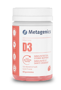 Metagenics Vitamine D3 Gummies Aardbei 60ST Metagenics Vitamine D3 Gummies Aardbei 60ST