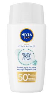 De Online Drogist Nivea Sun Derma Skin Clear Fluid SPF50+ 40ML aanbieding