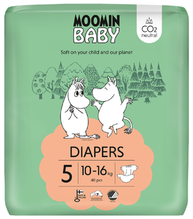 Moomin Baby Luier Maat 5 Maxi Plus 40ST Moomin Baby Luier Maat 5 Maxi Plus 40ST