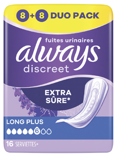 Always Discreet Extra Long Plus Verband - Duopack 16ST Always Discreet Extra Long Plus Verband - Duopack 16ST