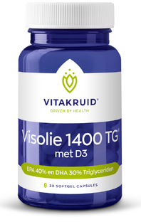 Vitakruid Visolie 1400 TG® Triglyceriden met D3 30SG Vitakruid Visolie 1400 TG® Triglyceriden met D3 30SG