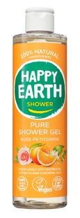 Happy Earth 100% Natural Shower Gel Rose Petitgrain 300ML Happy Earth 100% Natural Shower Gel Rose Petitgrain 300ML
