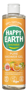 Happy Earth 100% Natural Shower Gel Rose Petitgrain 300ML Happy Earth 100% Natural Shower Gel Rose Petitgrain 300ML