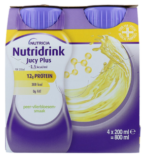 Nutridrink Jucy Plus Peer-Vlierbloesem 4ST Nutridrink Jucy Plus Peer-Vlierbloesem 4ST