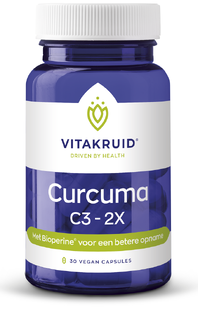 Vitakruid Curcuma C3-2X (95% curcuminoïden) met Bioperine® 30VCP Vitakruid Curcuma C3-2X (95% curcuminoïden) met Bioperine® 30VCP