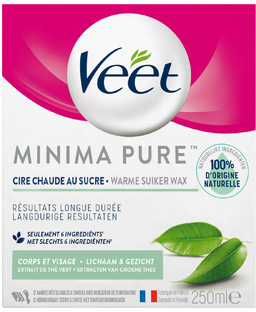 Veet Minima Pure Warme Suiker Wax Lichaam & Gezicht 250ML Veet Minima Pure Warme Suiker Wax Lichaam & Gezicht 250ML