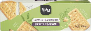 Mjam Biscuits Tarwe-Sesam 150GR Mjam Biscuits Tarwe-Sesam 150GR