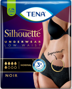 De Online Drogist TENA Silhouette Underwear Low Waist Normal Noir L 10ST aanbieding