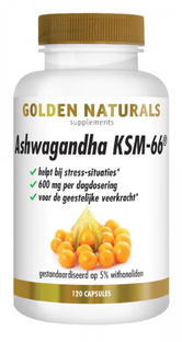Golden Naturals Ashwagandha KSM-66 Capsules 120VCP Golden Naturals Ashwagandha KSM-66 Capsules 120VCP